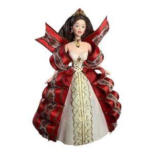 Mattel Holiday Barbie 1997 Christmas ornament with Red and White Dress
